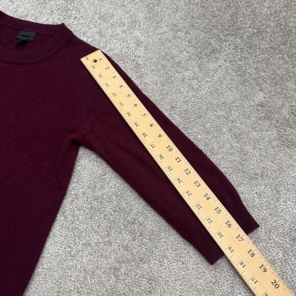 J.Crew Italian Cashmere Crew Neck Pullover Sweater Women Small Maroon 3/4 Sleeve - Picture 8 of 13